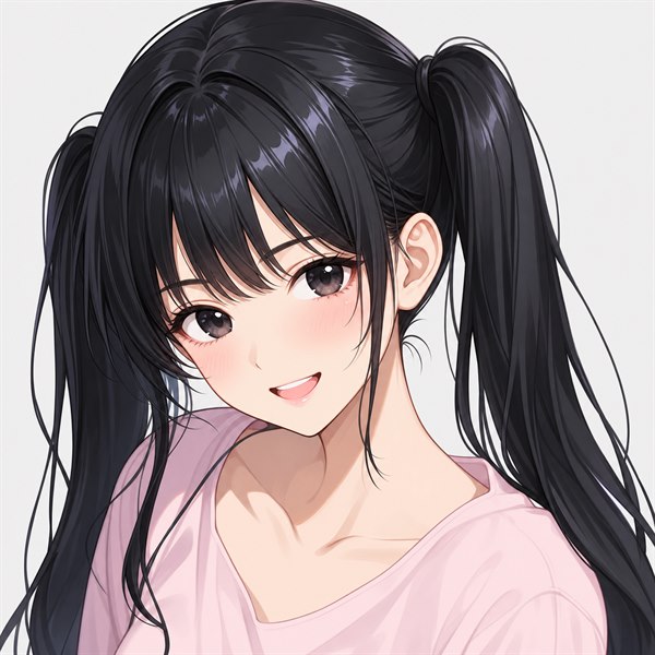 KAEDEのポートレート。黒髪ツインテールの新人タレント